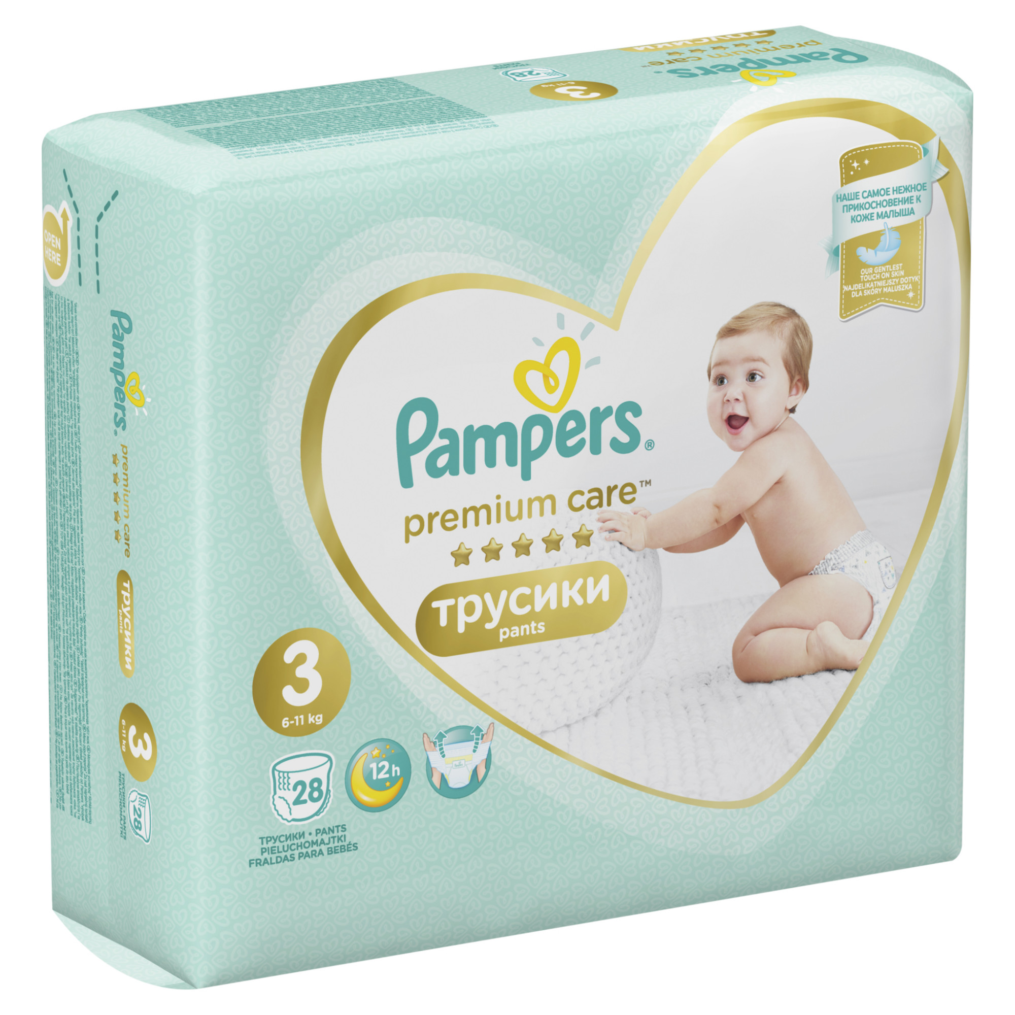 Трусики-подгузники для детей PAMPERS Premium Care №3 (6-11кг) 28шт