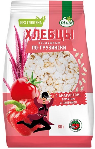 Di&Di Хлебцы по-Грузински с амарантом,томатом и паприкой 80г