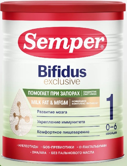 Semper Смесь молочная Бифидус Эксклюзив 1 400г