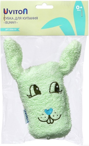 Губка для купания UVITON 0м+ Bunny Фисташка арт.0506/01