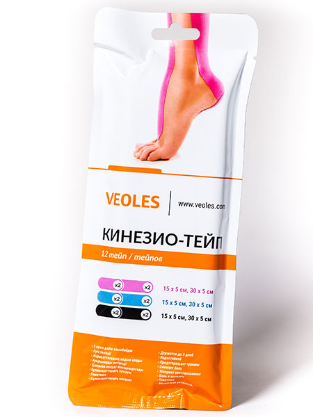 Кинезио Тейп VEOLES 12шт / 15см*5см, 30см*5см