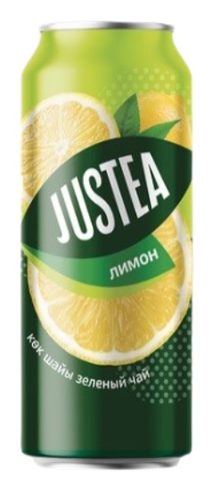 Чайный напиток Justea Зеленый чай со вкусом Лимона 450мл ж/б
