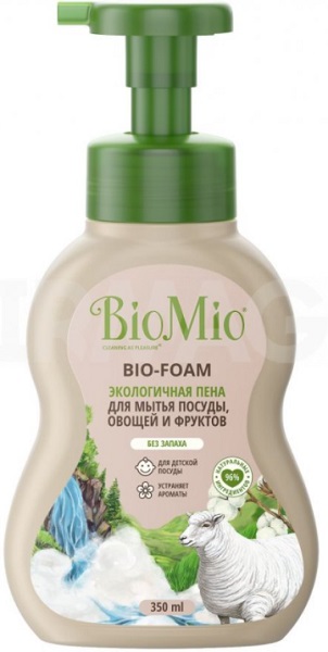 Bio Mio Экологичная пена для мытья посуды без запаха 350 мл
