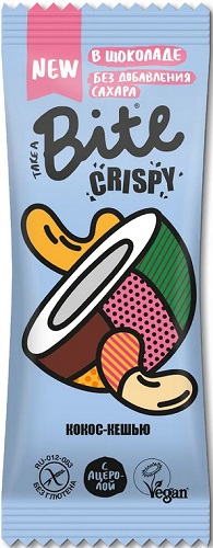 Bite Crispy Батончик Кокос-Кешью-Шоколад в тем. шоколаде 45г