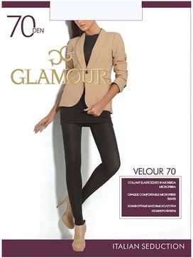 GLAMOUR Velour коглготки 70 Den Nero 2-1