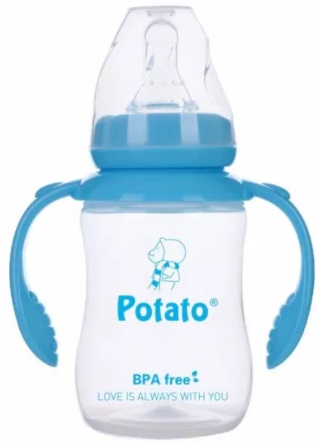 Бутылочка Пластиковая POTATO 150мл Соска Силиконовая (цв. в асс.) P4650