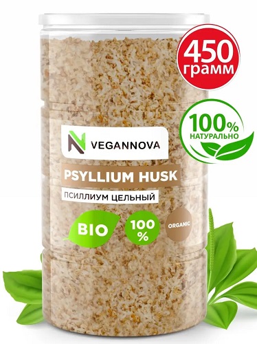 Псиллиум цельный Vegannova 450гр банка