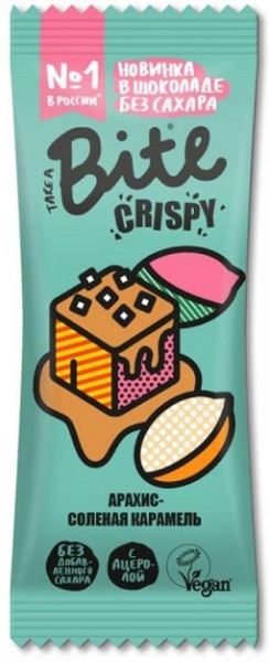 Bite Crispy Батончик Арахис и соленая карамель 45г