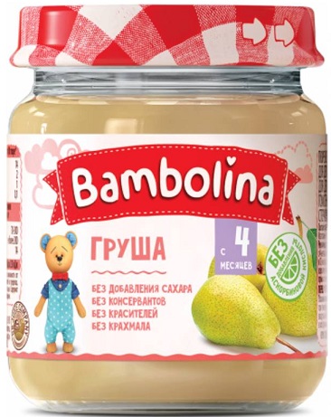 Bambolina Пюре Груша 100г с 4 мес.