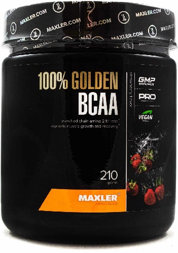Maxler Golden ВСАА 210г Клубника банка