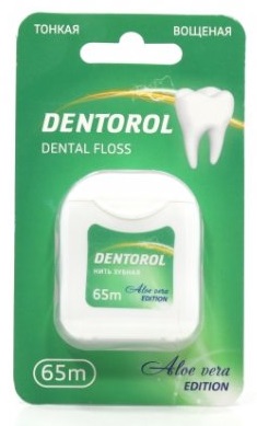 Зубная нить вощеная Dentorol Алоэ Вера 65м
