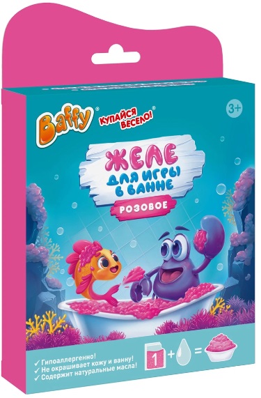 Baffy Желе для игры в ванне набор розовый (соль для ванны) 185г