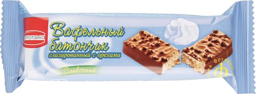 Рототайка Батончик Вафельный Сливочный с орехами 38г