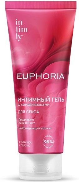 Гель интимный для секса с афродизиаком INTIMLY Euphoria Клубника и персик 75мл смазка
