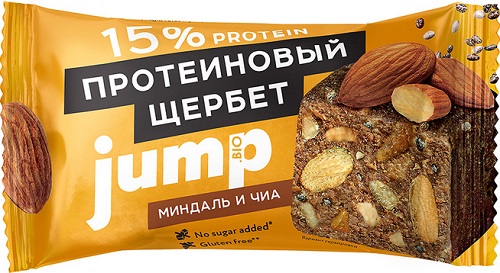 Щербет протеиновый Jumpbio Миндаль и Чиа 50г