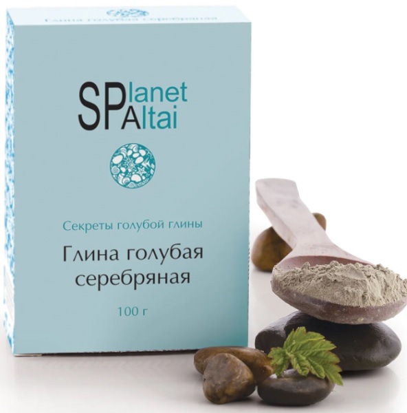 Глина голубая Серебряная 100гр Spa Planet