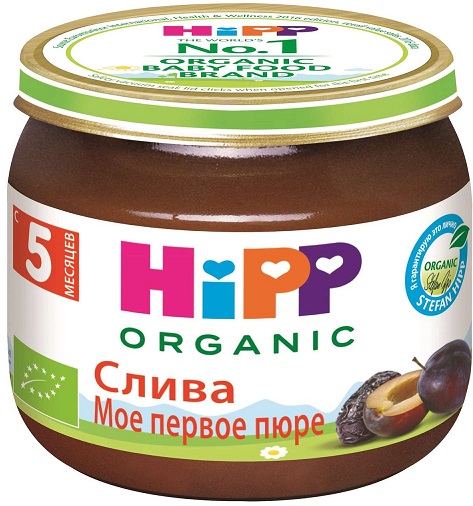Хипп Органик Пюре Слива 80г стекло Hipp