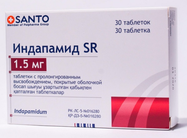 Индапамид SR 1,5 мг №30 (SANTO) (Упаковка)