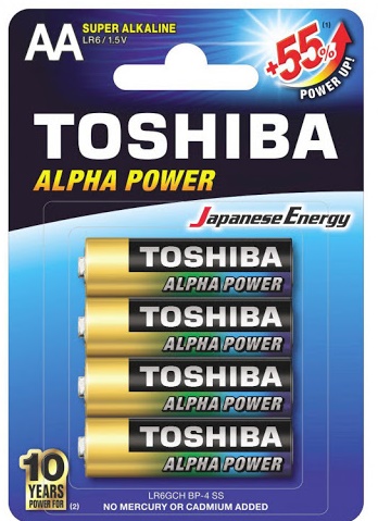 Батарейка TOSHIBA АА ( 4 шт ) ( LR6 ) 1.5V Alpha Power >