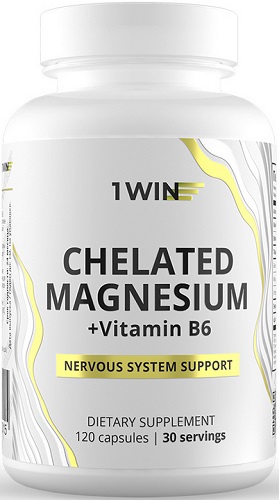 1WIN Магний хелат+вит В6 №120 капс  &