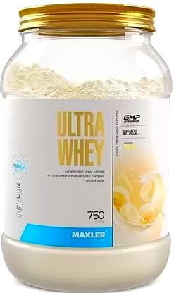 Maxler Протеин Ultra Whey 750 г Банановый коктейль банка