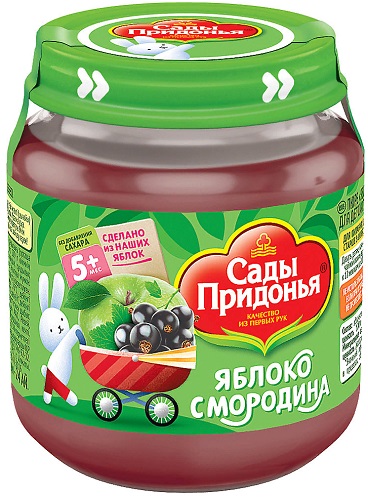 Сады Придонья Пюре Яблоко-смородина 120г с 5 мес. стекло