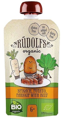 Rudolfs Пюре Говядина с овощами по-деревенски 110г пауч