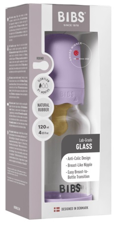 Бутылочка для кормления стеклянная Bibs Violet Sky 120мл латексная соска арт.50192291