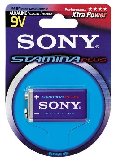 Батарейка SONY 9V Крона (1шт) (6LR61/6AM6) Stamina Plus 6AM6-B1D