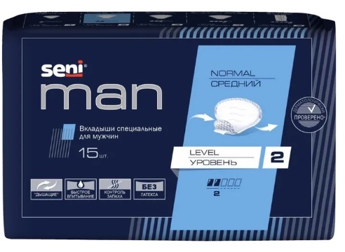 Вкладыши Урологические Мужские SENI Man Normal Level 2 - 15шт