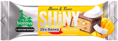 Bionova Батончик Протеиновый Shiny Манго и кокос глазир. 40г