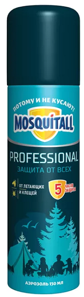 Репеллент Аэрозоль от Комаров Professional MOSQUITALL 150 мл