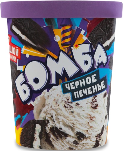 Мороженое Бомба ведро Комбо Черноа печенье 450г змж