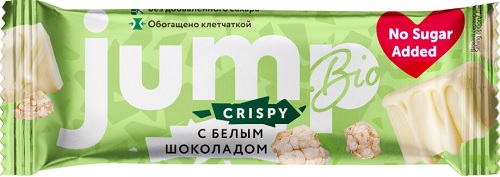 Батончик глазированный JUMPBIO 40гр Белый шоколад Воздушный рис