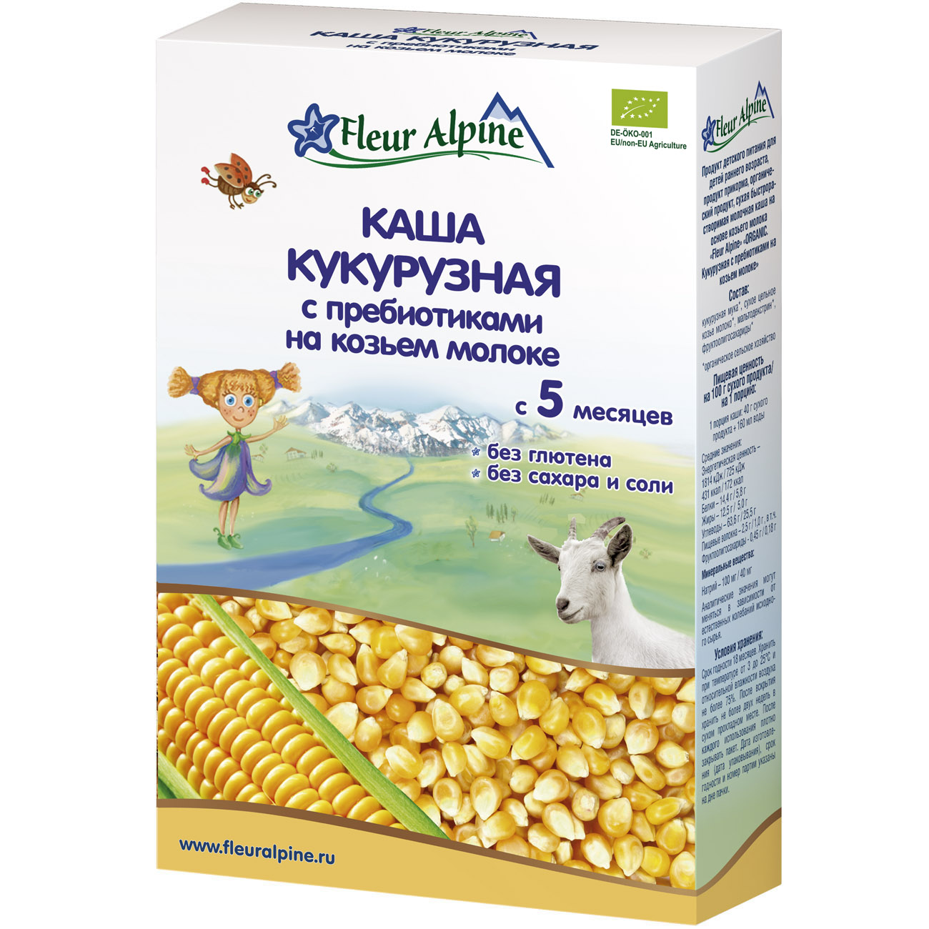Fleur Alpine Каша на козьем молоке Кукурузная 200г c 5мес