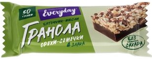 Everyday Protein Frends Батончик глазир.Гранола 50г Орехи Семечки