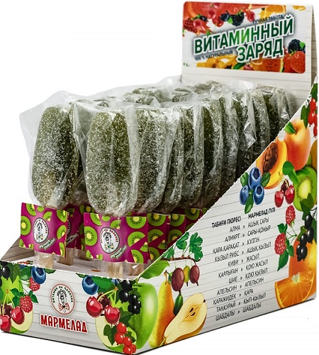 Мармелад на палочке САХАРОВАРЪ Ассорти Тропический Киви 18г  &