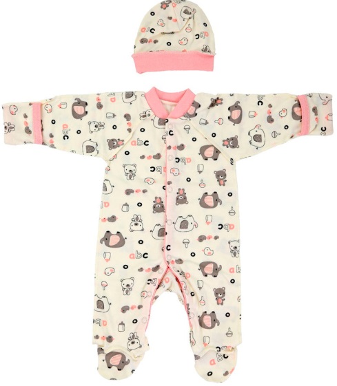 HUNNY КДС2/1 56 - 38 Молочный / Светло-розовый Стерильная одежда для новорожденного