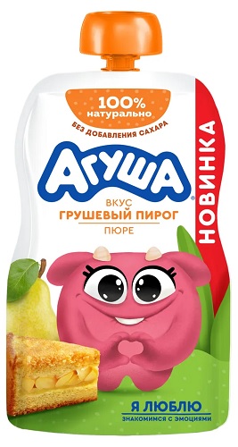 Агуша Пюре Грушевый пирог 80г Пауч