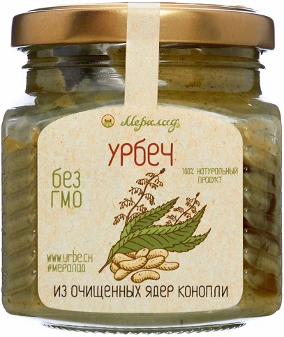 Мералад Урбеч Очищенных ядер Конопли 230г   
