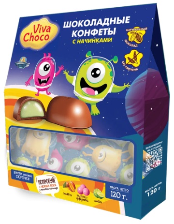 Конфеты шоколадные с кремовой начинкой Viva Choco Crazy коробка 120г