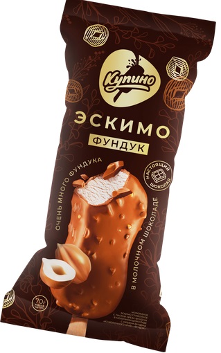 Мороженое Эскимо Сливочное с пастой Фундук 80г Из молочного края