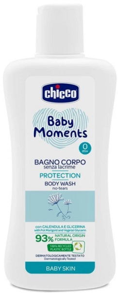 Гель пена для купания Baby Moments CHICCO 500 мл без слез с Календулой