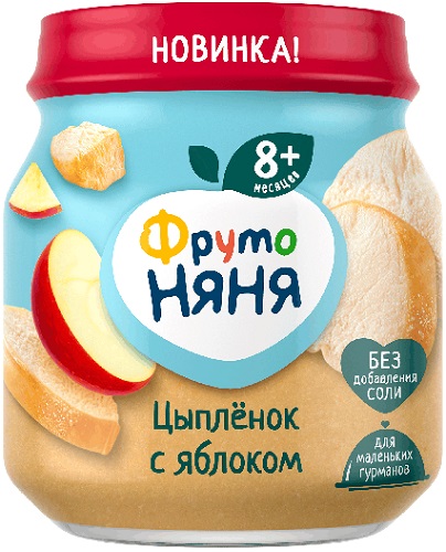 ФрутоНяня Пюре Цыпленок с Яблоком 100г с 6 мес.