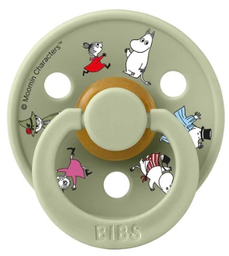 Пустышка латексная 0м+ Bibs Moomin Colour Friends Sage 6+ арт.20031250