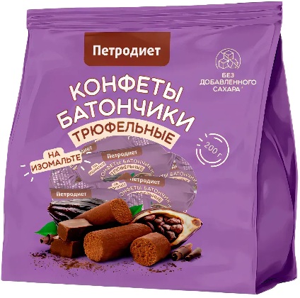Петродиет Конфеты Пралине батончики Трюфельные 200г на изомальте со стевией 