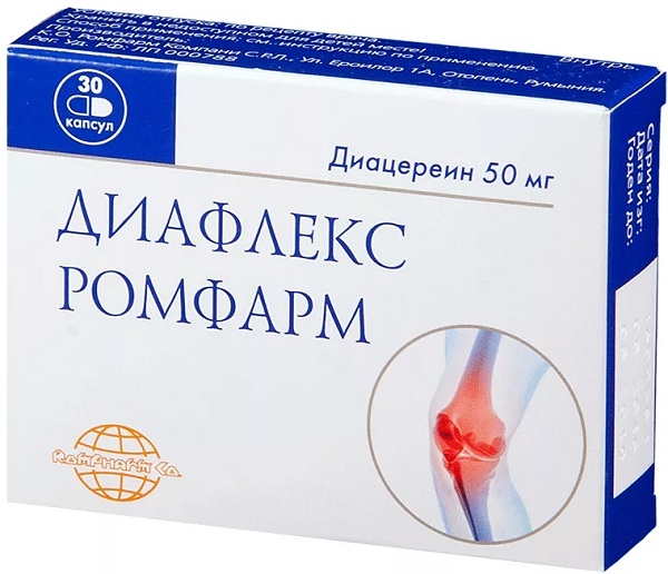 Диафлекс капс. 50 мг №30 ( диацереин ) (Упаковка)