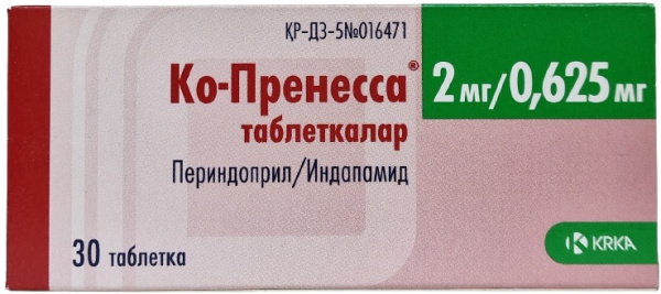 Ко-Пренесса табл. 2 мг/0,625 мг № 30 ( периндоприл, гидрохлортиазид ) / Ко Пренесса (Упаковка)
