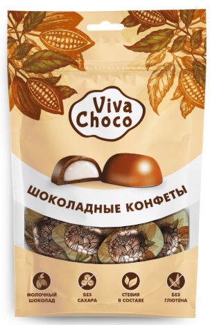Конфеты шоколадные без сахара Viva Choco Royal светлые 65г
