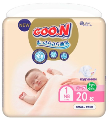 Подгузники для детей Goo.N Premium Soft №1 (2-5кг) 20шт